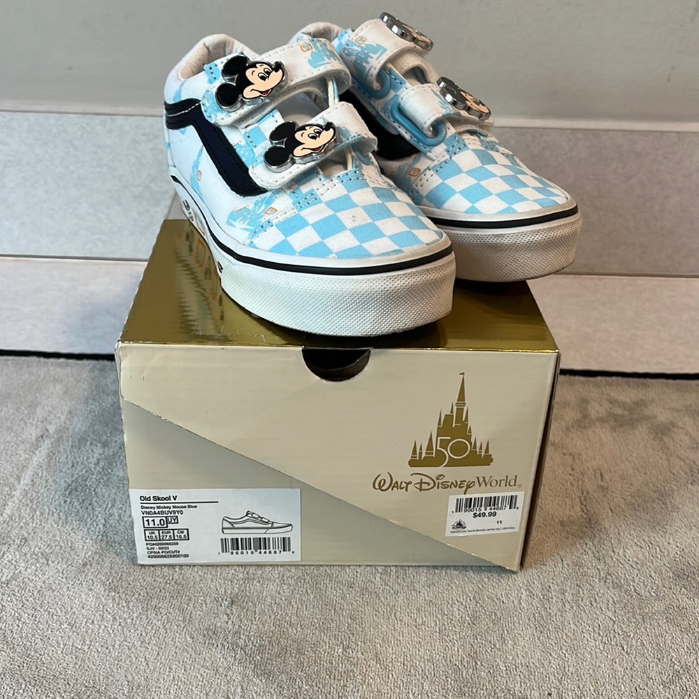 Vans Old Skool V Disney Mickey Mouse Blue 50th Anniversary Sneaker 11 toddler